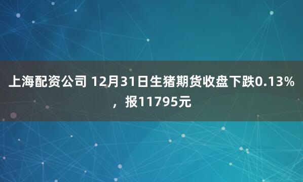 上海配资公司 12月31日生猪期货收盘下跌0.13%，报11795元